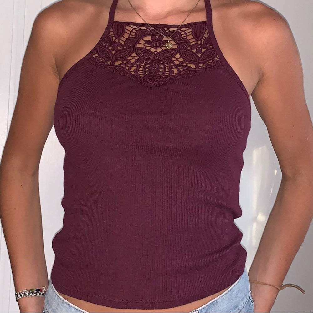 Purple halter top